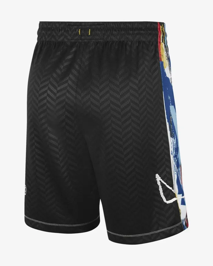 Men Nike Shorts Brooklyn Nets City Edition 2020 Blackroyal Blue
