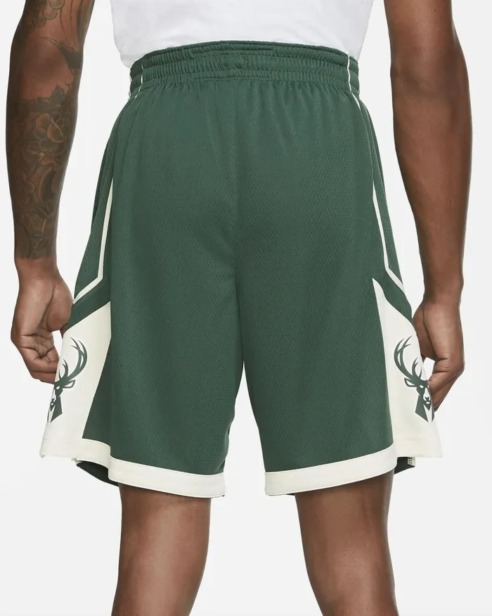 Men Nike Shorts Milwaukee Bucks Icon Edition Firflat Opalopalwhite