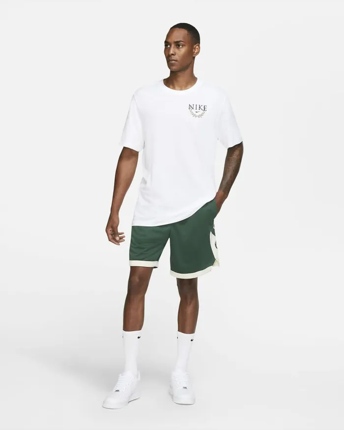 Men Nike Shorts Milwaukee Bucks Icon Edition Firflat Opalopalwhite