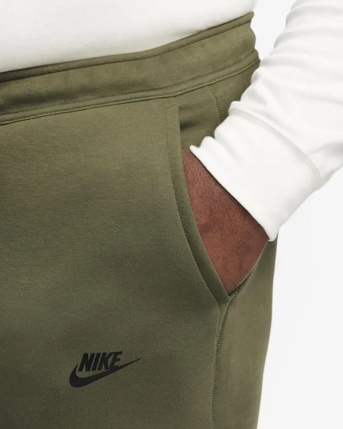 Men Nike Trousers And Tights Sportswear Tech Fleece Medium Oliveblack