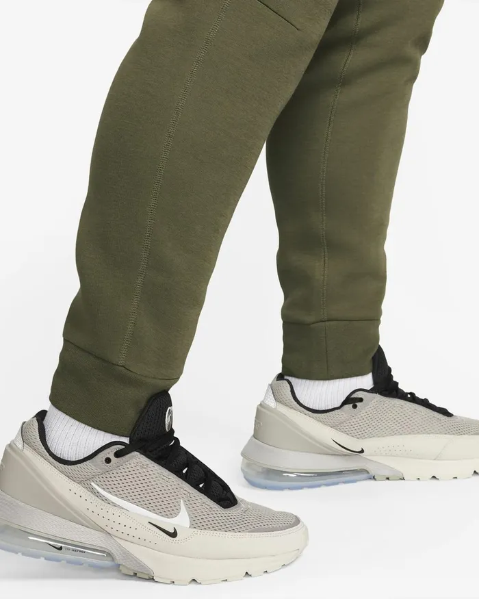 Men Nike Trousers And Tights Sportswear Tech Fleece Medium Oliveblack