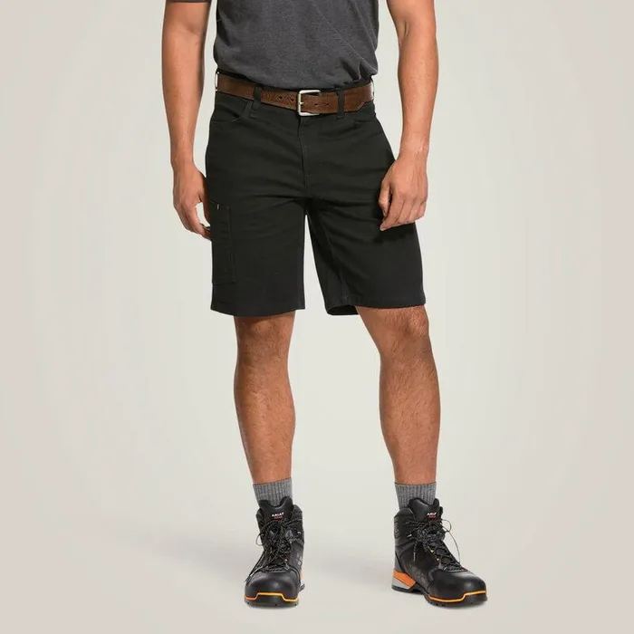 Men Pants and Shorts Ariat Rebar DuraStretch Made Tough 10quot Short Black