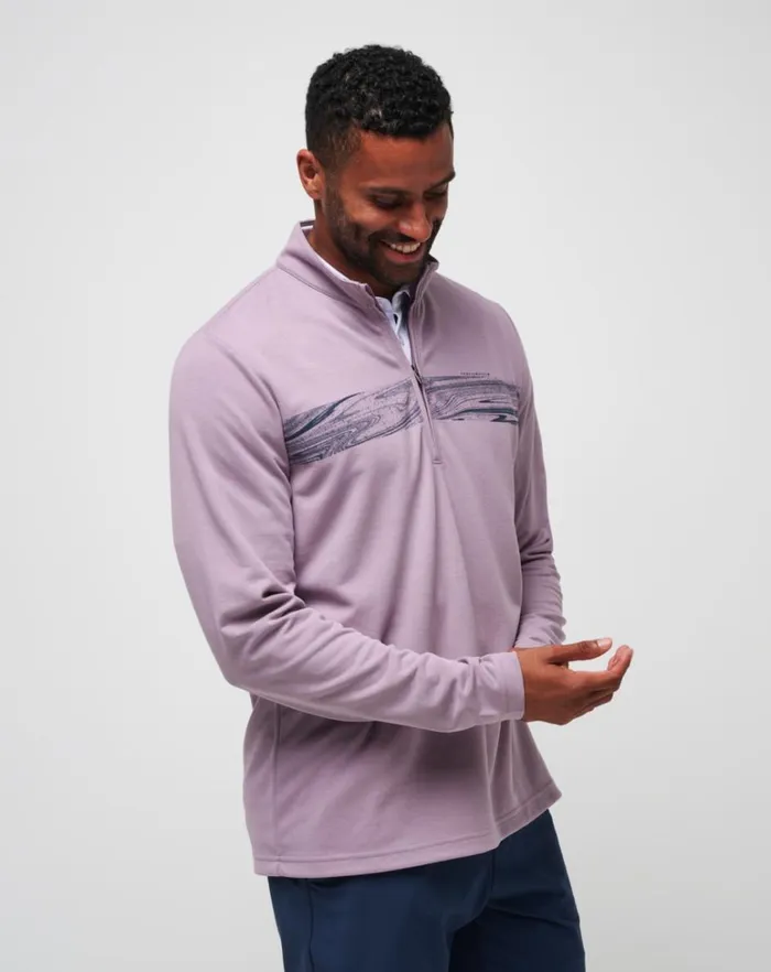 Men Quarter Zips TravisMathew UPGRADED CHEST STRIPE QUARTER ZIP Elderberry Men Quarter Zips TravisMathew UPGRADED CHEST STRIPE QUARTER ZIP Elderberry