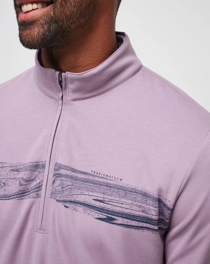 Men Quarter Zips TravisMathew UPGRADED CHEST STRIPE QUARTER ZIP Elderberry Men Quarter Zips TravisMathew UPGRADED CHEST STRIPE QUARTER ZIP Elderberry
