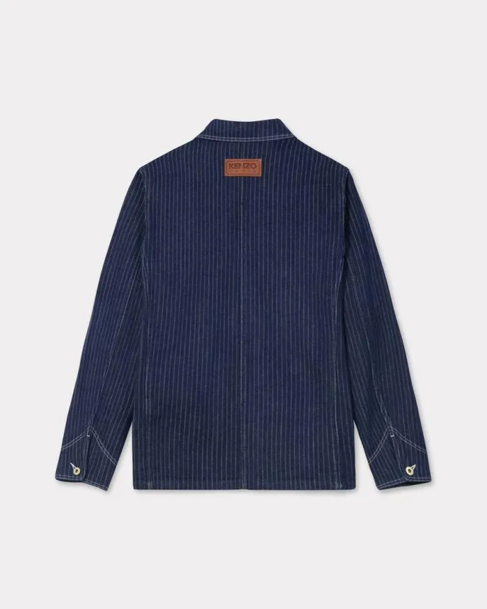 Men Relaxed Workwear Jacket In Japanese Denim Rinse Blue Denim Kenzo Jackets And Coats