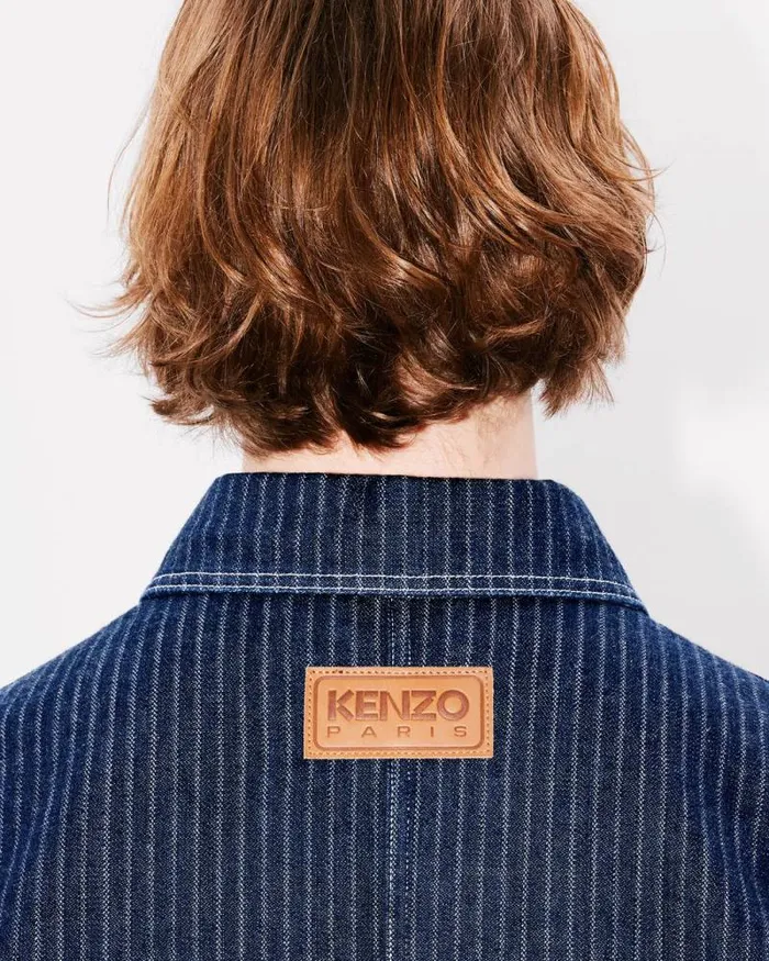 Men Relaxed Workwear Jacket In Japanese Denim Rinse Blue Denim Kenzo Jackets And Coats
