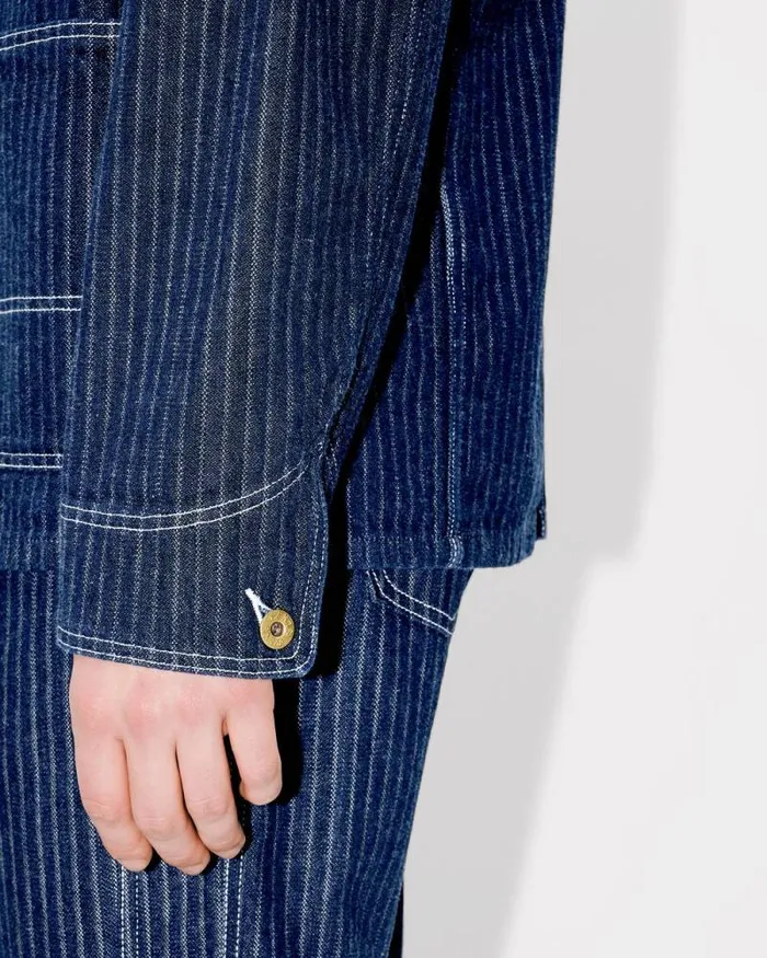 Men Relaxed Workwear Jacket In Japanese Denim Rinse Blue Denim Kenzo Jackets And Coats