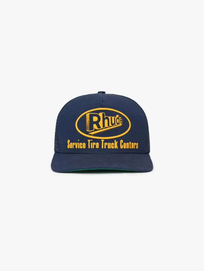 Men Rhude Hats SERVICE TRUCKER HAT Navy