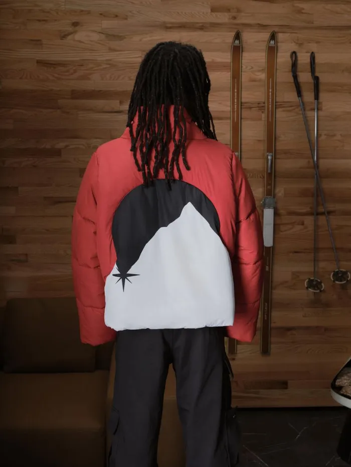 Men Rhude Outerwear MOONLIGHT PUFFER JACKET Redwhiteblack