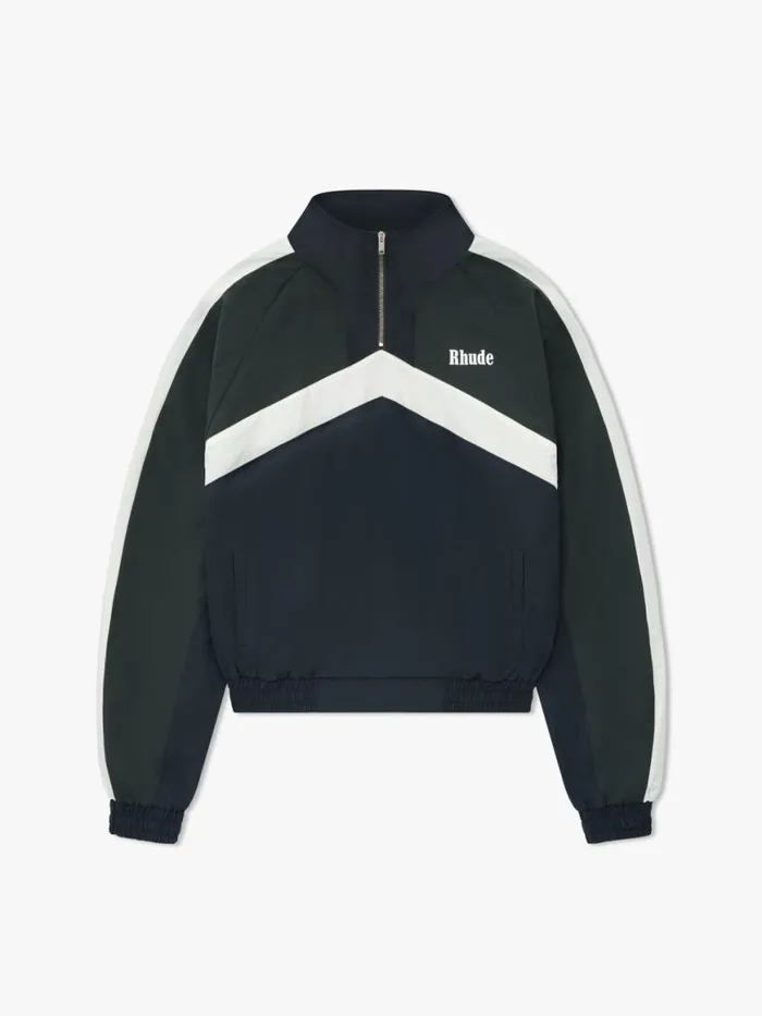 Men Rhude Outerwear MOTORSPORT TRACK QUARTER ZIP Navydark Greenwhite