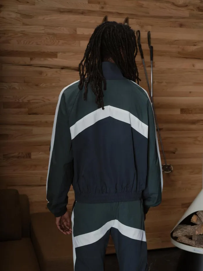 Men Rhude Outerwear MOTORSPORT TRACK QUARTER ZIP Navydark Greenwhite