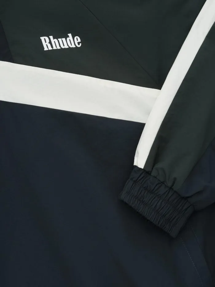 Men Rhude Outerwear MOTORSPORT TRACK QUARTER ZIP Navydark Greenwhite