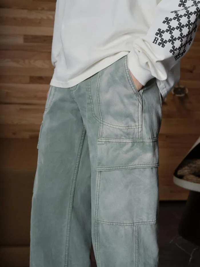 Men Rhude Pants CANVAS CARGO PANT Sage Green