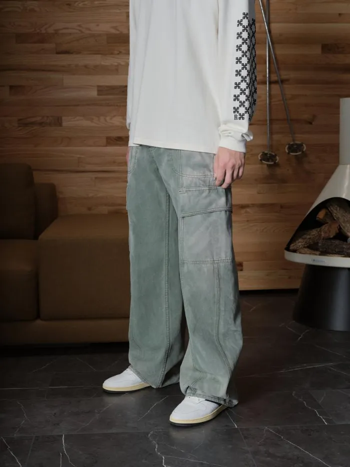Men Rhude Pants CANVAS CARGO PANT Sage Green
