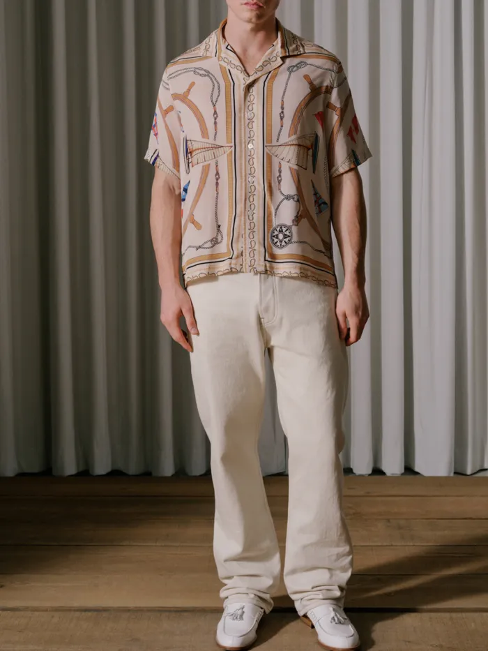Men Rhude Pants RAW COTTON 90S DENIM Cream