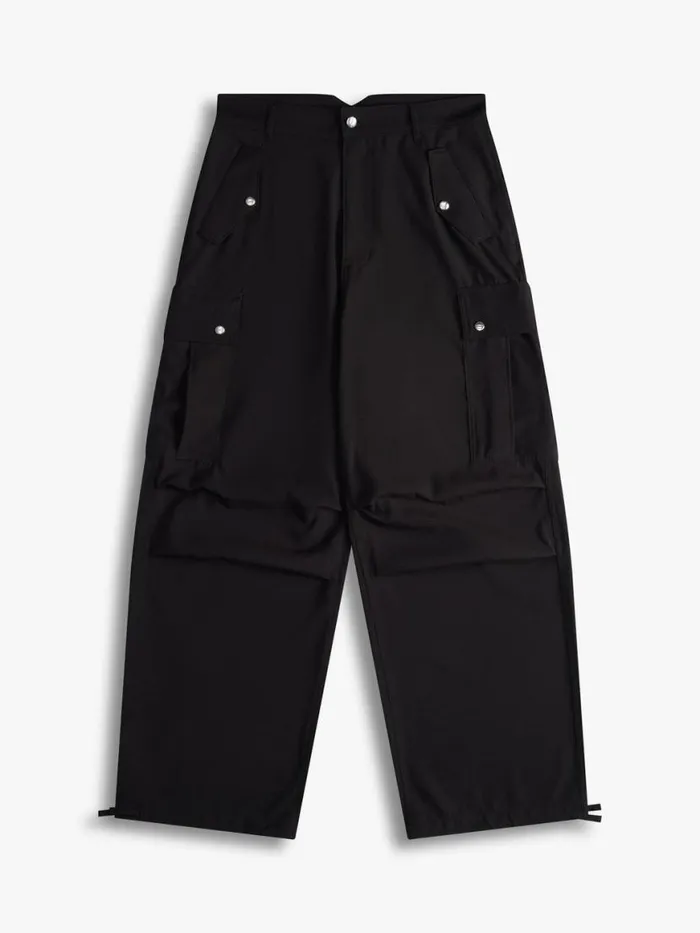 Men Rhude Pants SEERSUCKER PARACHUTE PANT Black