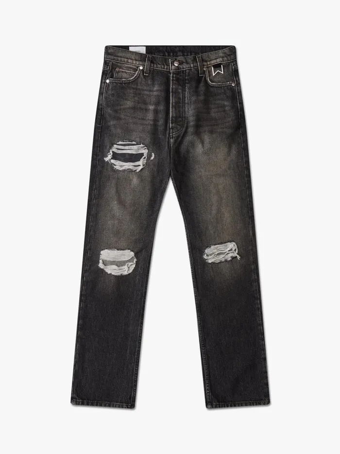 Men Rhude Pants SNAKE DENIM Black Snake