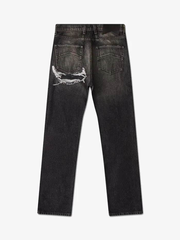 Men Rhude Pants SNAKE DENIM Black Snake