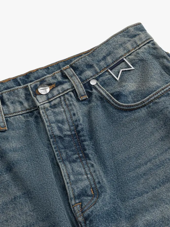 Men Rhude Pants WIDE LEG DENIM Indigo