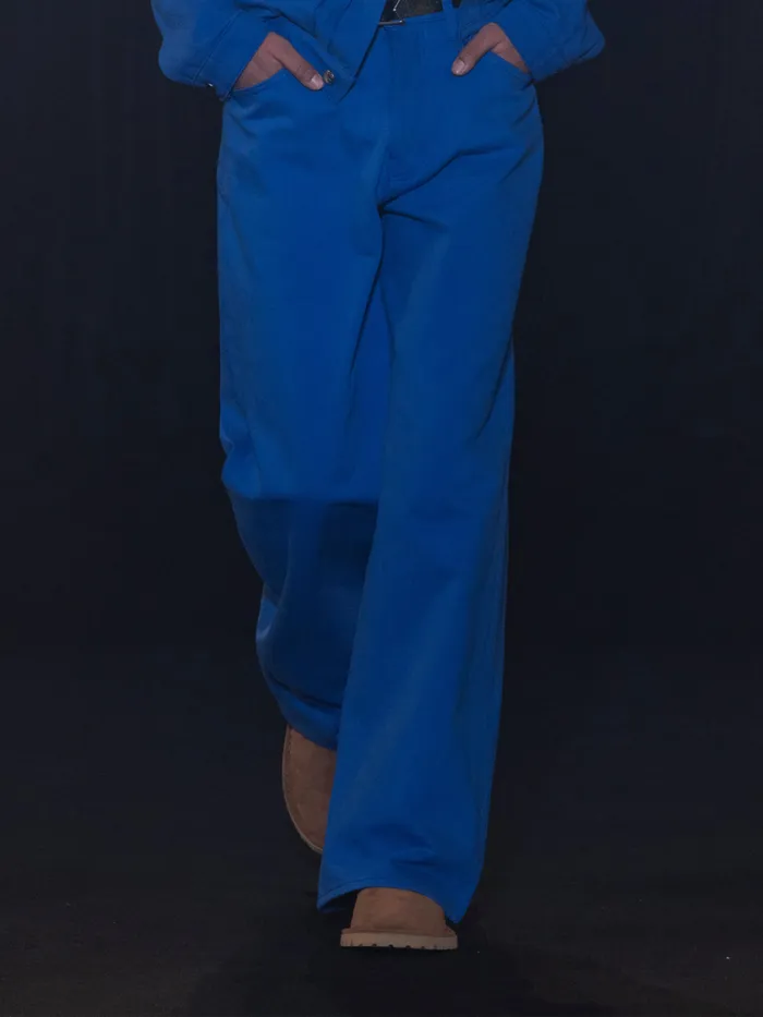 Men Rhude Pants WIDE LEG DENIM PANT Cobalt Blue