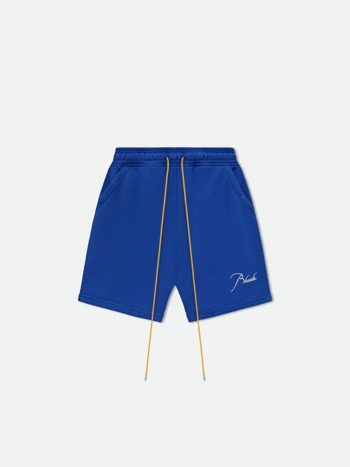 Men Rhude Shorts SWEAT SHORTS Vtg Cobalt Blue