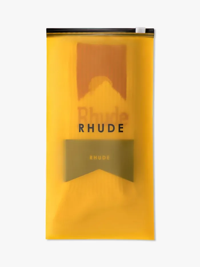 Men Rhude Socks MOONLIGHT SPORT SOCKS Whiteredyellow