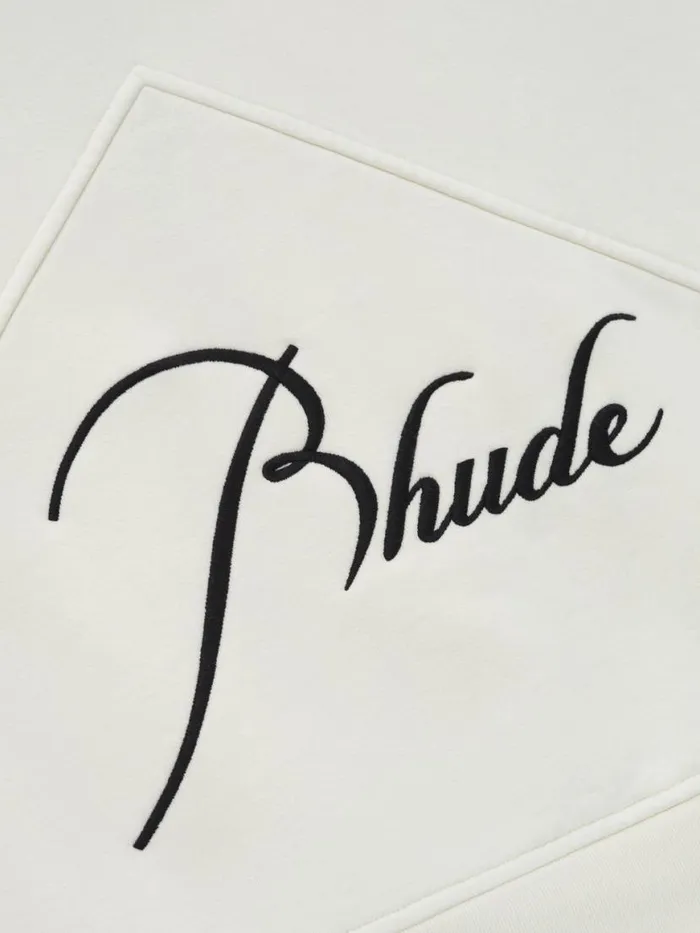 Men Rhude Sweatshirts FULL ZIP HOODIE Vtg White