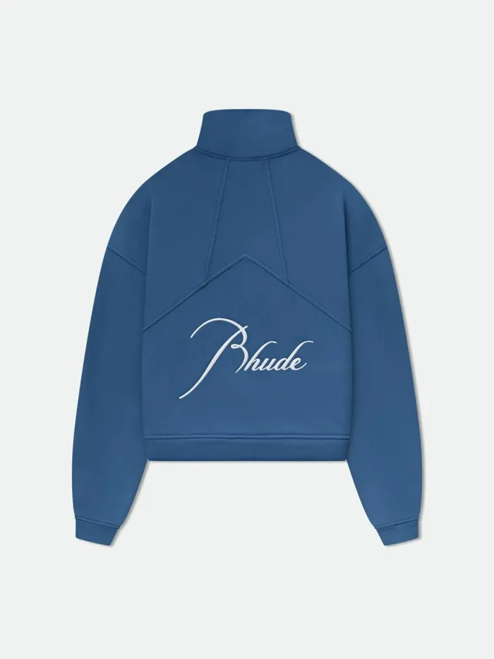 Men Rhude Sweatshirts QUARTER ZIP Vtg Midnight Blue