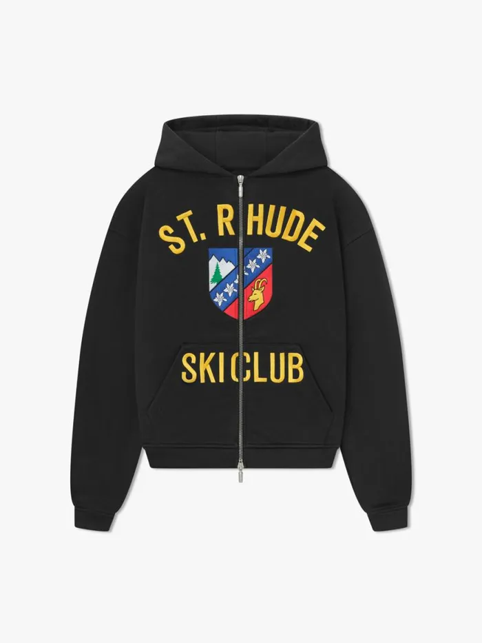 Men Rhude Sweatshirts ST ZIPUP HOODIE Black