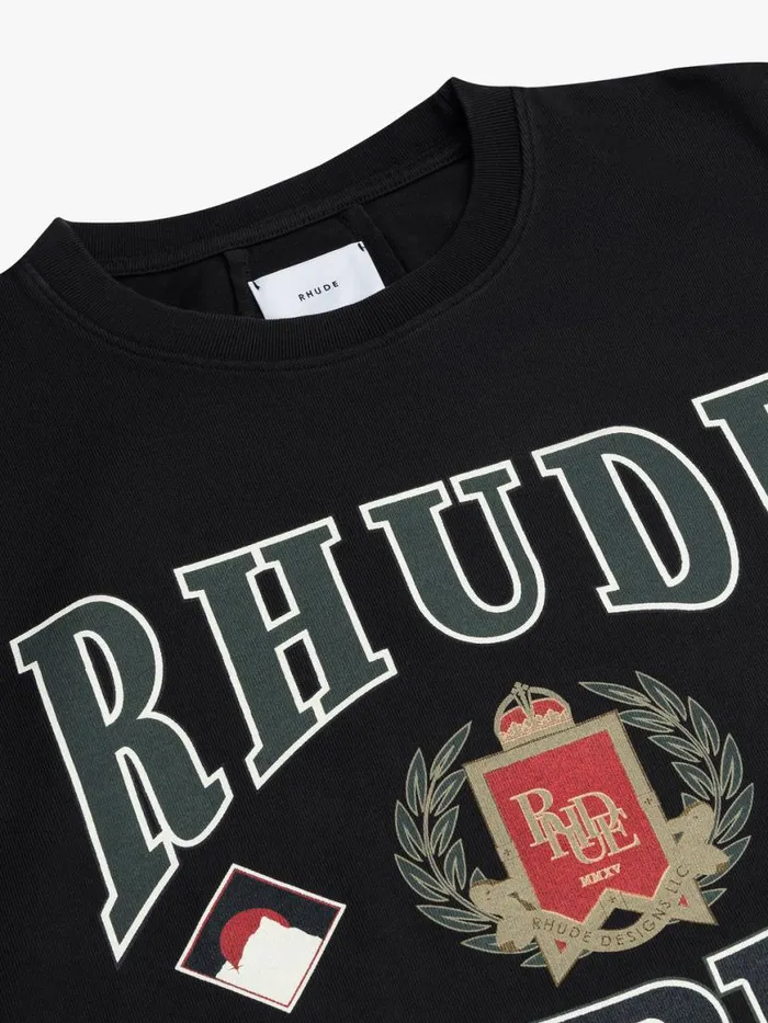 Men Rhude Tees ASPEN SKI CREST TEE Vtg Black