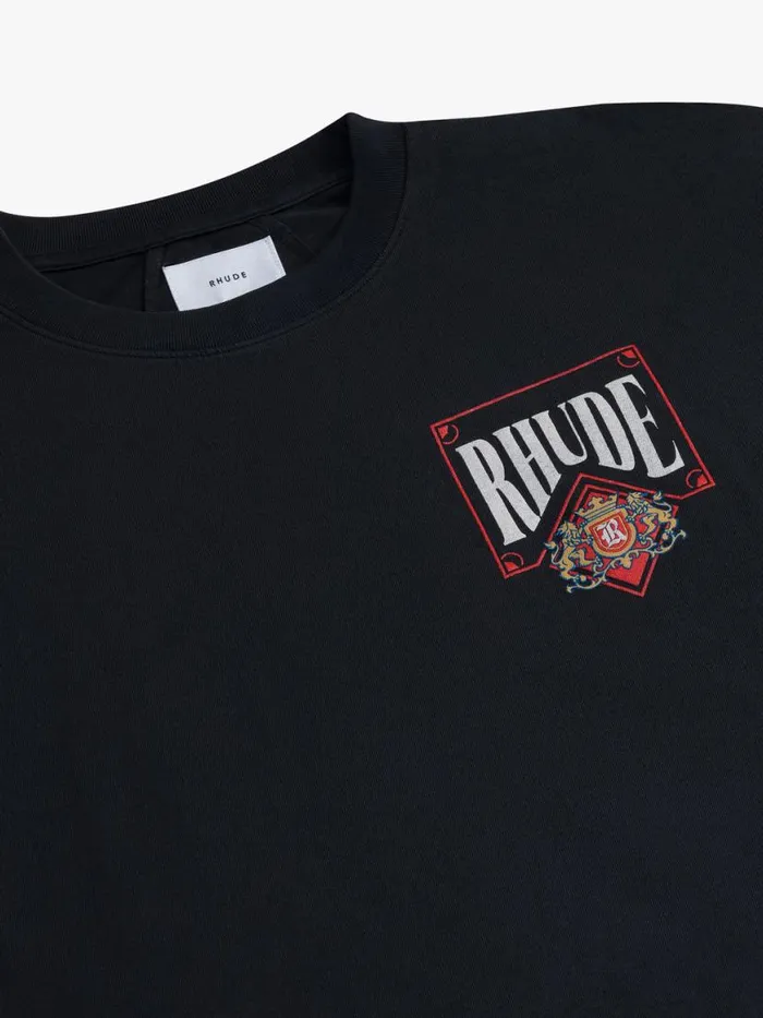 Men Rhude Tees CARD TEE Vtg Black Men Rhude Tees CARD TEE Vtg Black