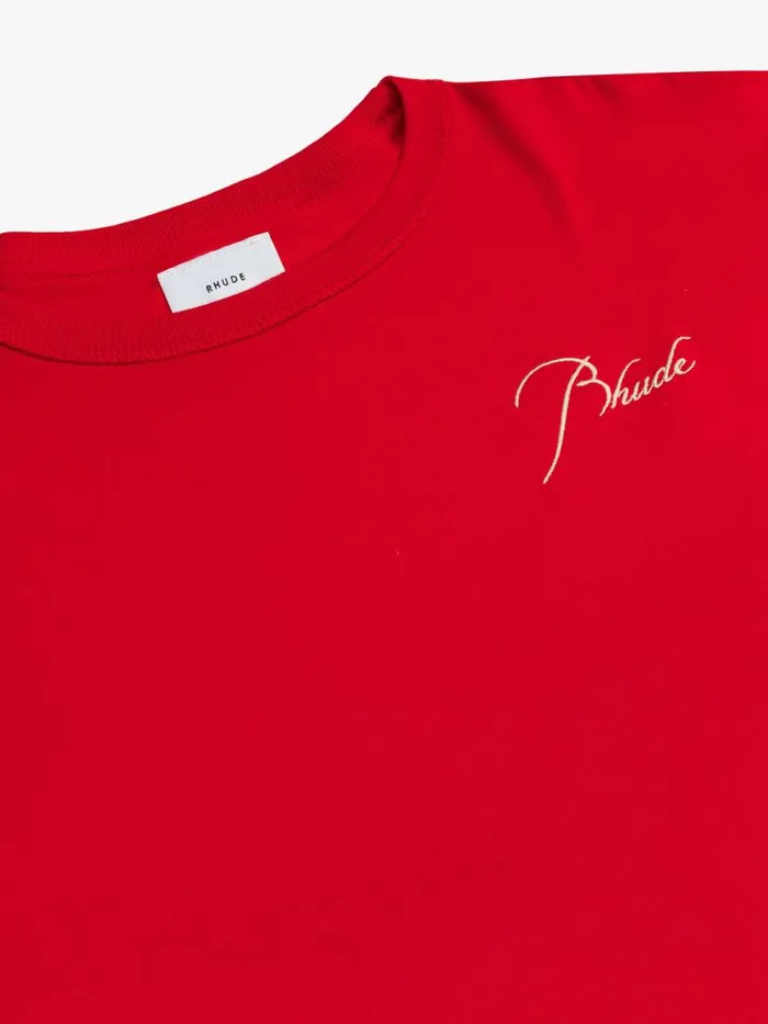 Men Rhude Tees REVERSE TEE Vtg Red Men Rhude Tees REVERSE TEE Vtg Red