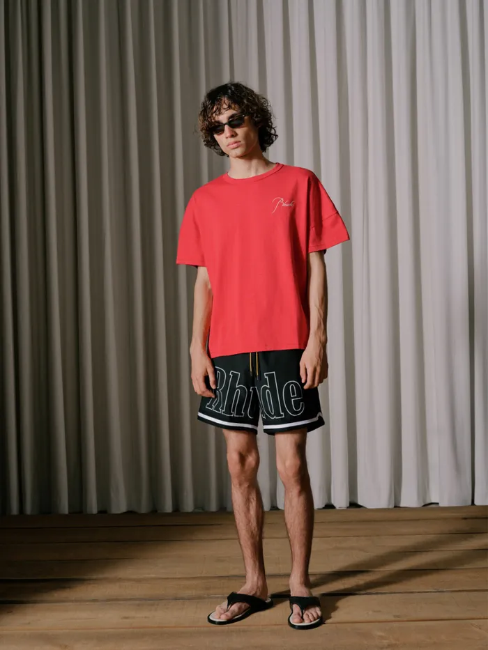 Men Rhude Tees REVERSE TEE Vtg Red Men Rhude Tees REVERSE TEE Vtg Red
