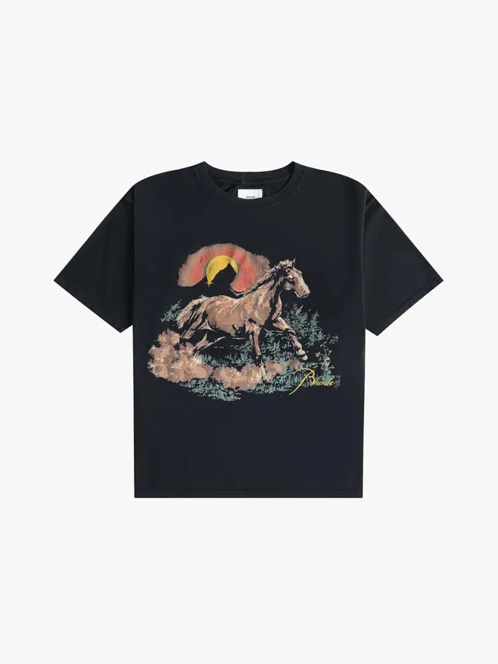 Men Rhude Tees SANTO TEE Vtg Black