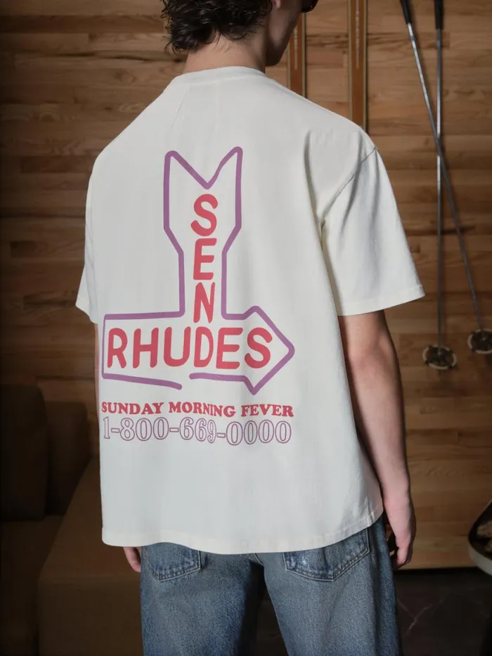 Men Rhude Tees SEND S TEE Vtg White