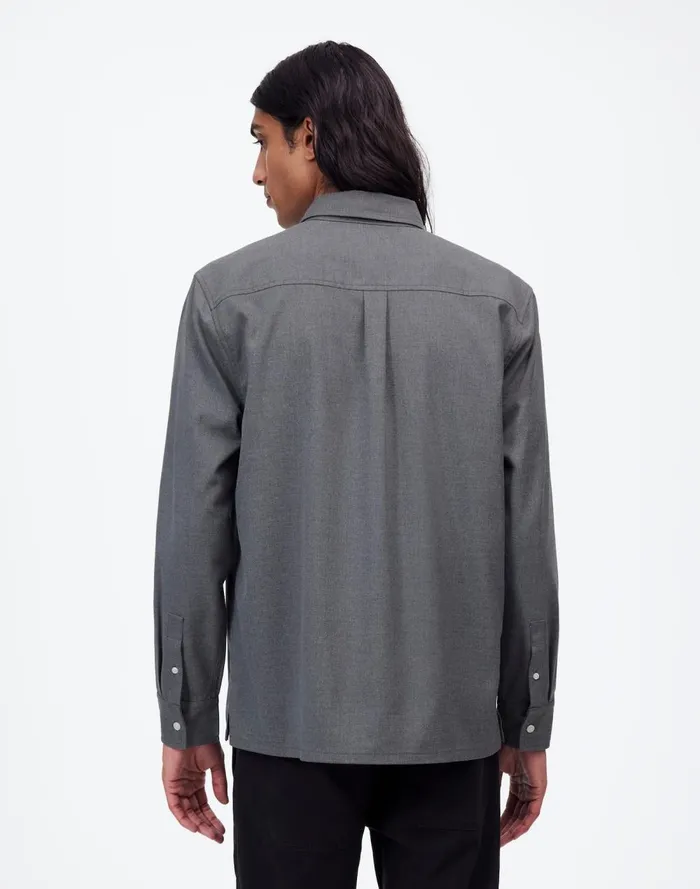 Men Shirts Madewell Twill Easy LongSleeve Shirt Light Grey