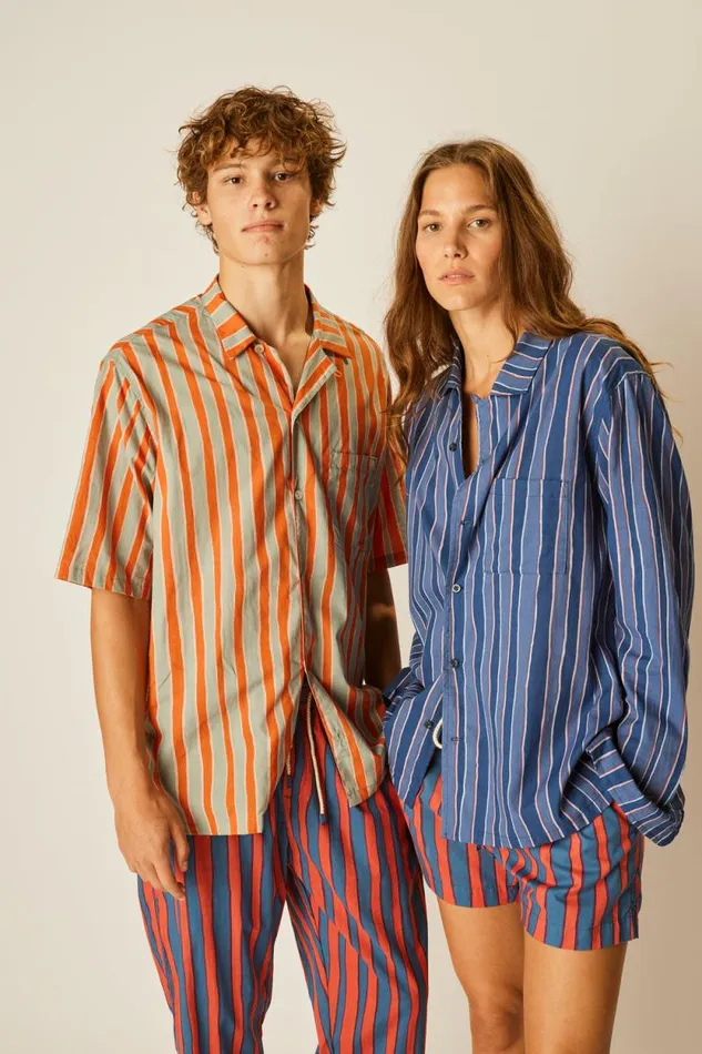 Men Shop Natalie Martin KEV SHORT MEN039S Batik Stripe Blood Orange