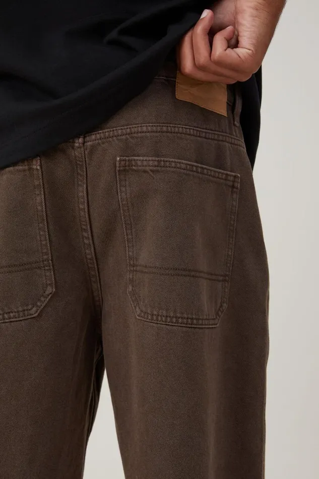 Men Shorts Cotton On Baggy Denim Short Chocolate