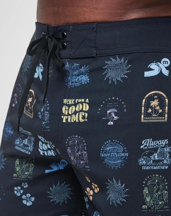 Men Shorts TravisMathew LONGBOARDERS BOARDSHORT Black Men Shorts TravisMathew LONGBOARDERS BOARDSHORT Black