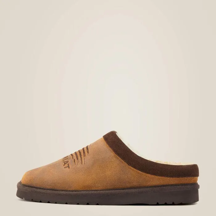 Men Slippers Ariat Patriot Square Toe Slipper Dusty Bown Suede Men Slippers Ariat Patriot Square Toe Slipper Dusty Bown Suede