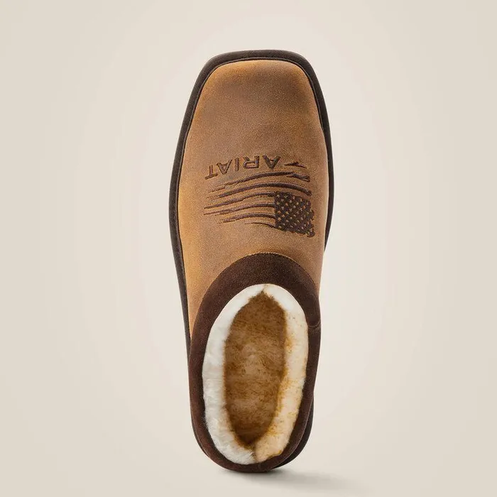 Men Slippers Ariat Patriot Square Toe Slipper Dusty Bown Suede Men Slippers Ariat Patriot Square Toe Slipper Dusty Bown Suede