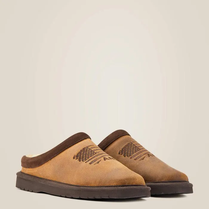 Men Slippers Ariat Patriot Square Toe Slipper Dusty Bown Suede Men Slippers Ariat Patriot Square Toe Slipper Dusty Bown Suede