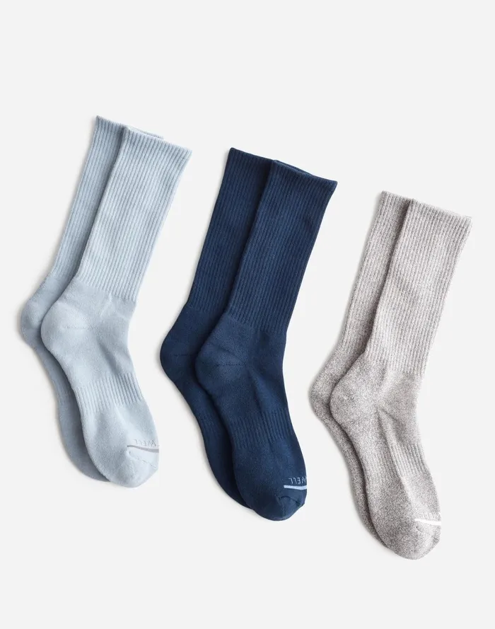 Men Socks Madewell ThreePack MWL Cloudlift Crew Socks Warm Midnight