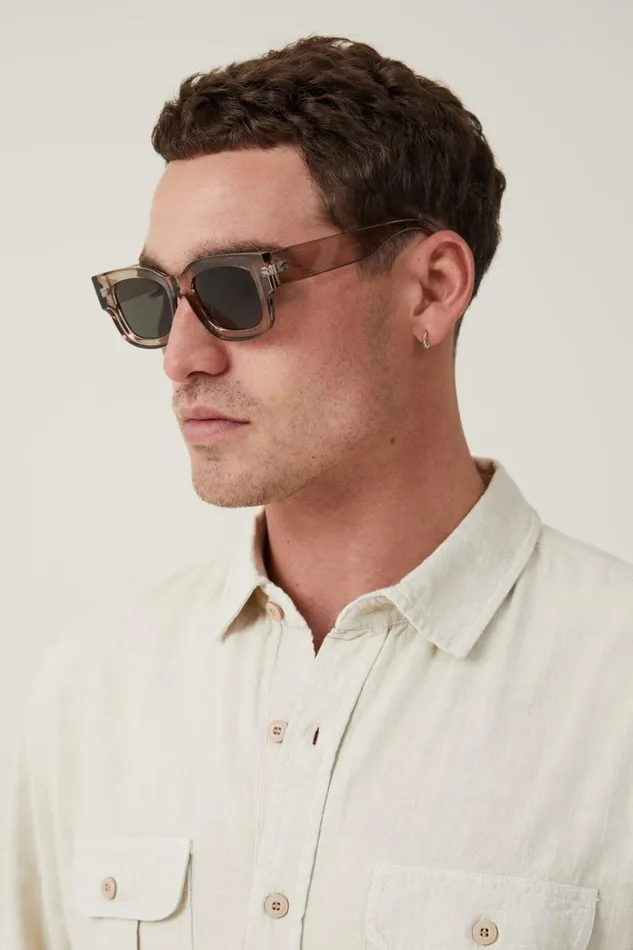 Men Sunglasses Cotton On The Relax Sunglasses Cola Crystaldark Green