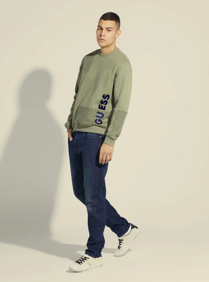 Men Sweaters and Knits GUESS Mossy Green Kuno Fleece Jumper Men Sweaters and Knits GUESS Mossy Green Kuno Fleece Jumper