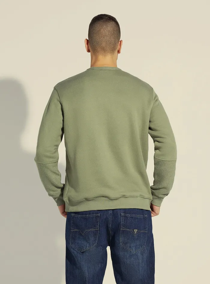 Men Sweaters and Knits GUESS Mossy Green Kuno Fleece Jumper Men Sweaters and Knits GUESS Mossy Green Kuno Fleece Jumper