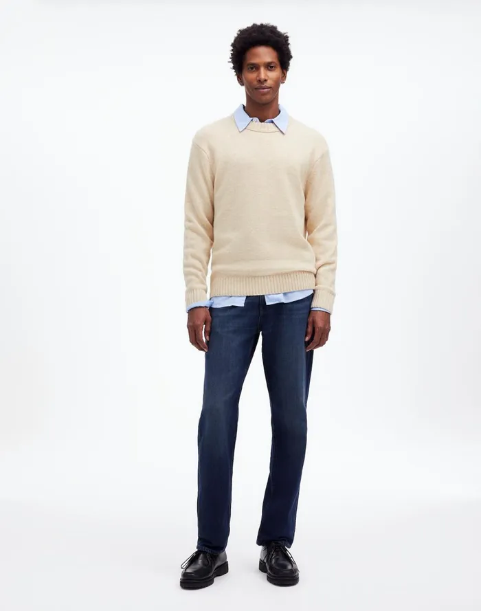 Men Sweaters Madewell Crewneck Sweater In SoftWool Heather Cream