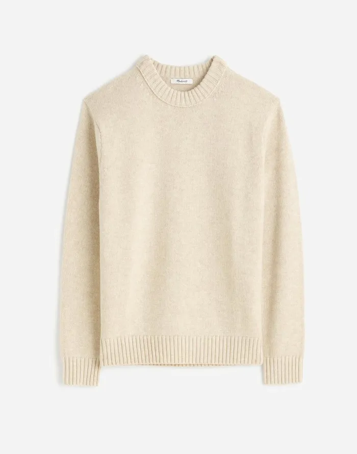 Men Sweaters Madewell Crewneck Sweater In SoftWool Heather Cream
