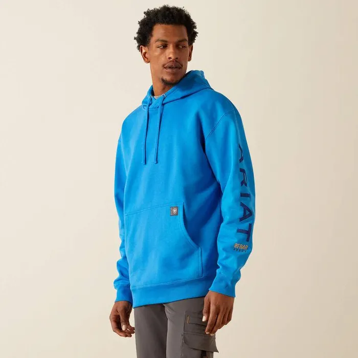 Men Sweatshirts and Hoodies Ariat Rebar Graphic Hoodie French Bluesodalite Blue