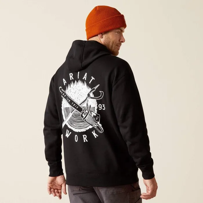 Men Sweatshirts and Hoodies Ariat Rebar Workman Chainsaw Hoodie Black